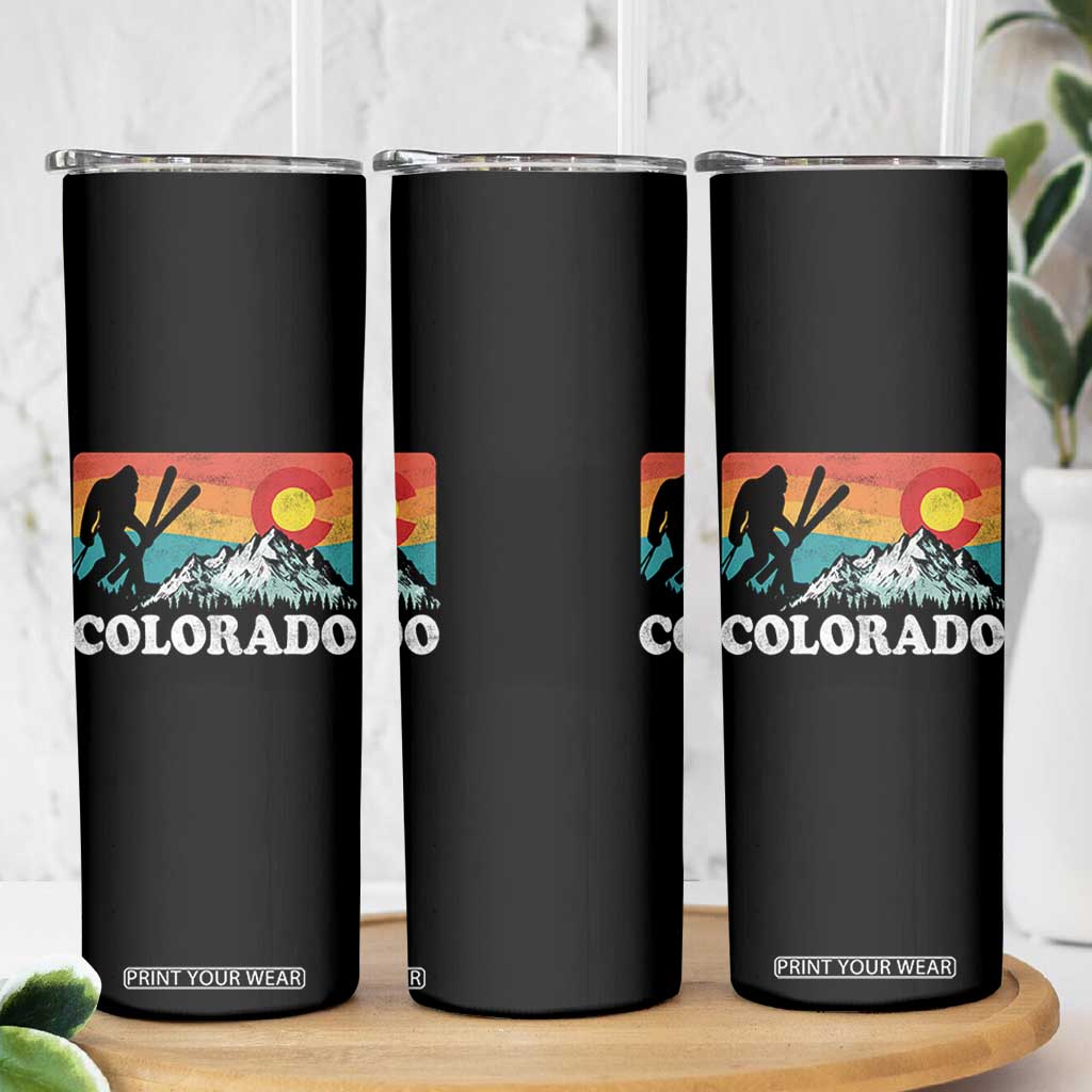 Funny Colorado Skiing Bigfoot Snow Mountain Winter Sport Skinny Tumbler TS11 Print Your Wear