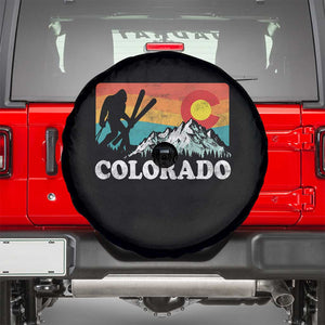 Funny Colorado Skiing Bigfoot Snow Mountain Winter Sport Spare Tire Cover TS11 Black Print Your Wear