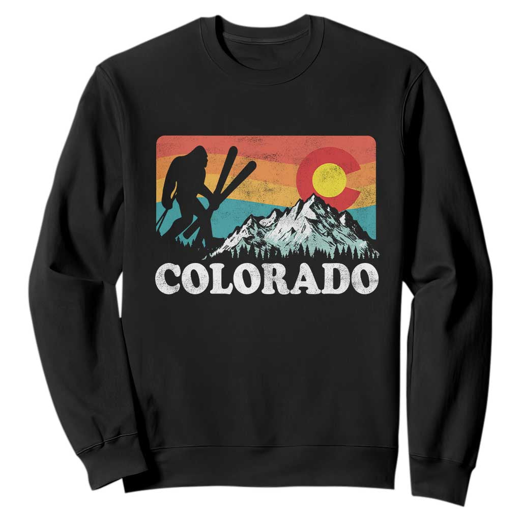 Funny Colorado Skiing Bigfoot Snow Mountain Winter Sport Sweatshirt TS11 Black Print Your Wear