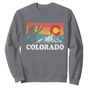 Funny Colorado Skiing Bigfoot Snow Mountain Winter Sport Sweatshirt TS11 Charcoal Print Your Wear