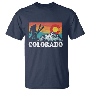 Funny Colorado Skiing Bigfoot Snow Mountain Winter Sport T Shirt TS11 Navy Print Your Wear