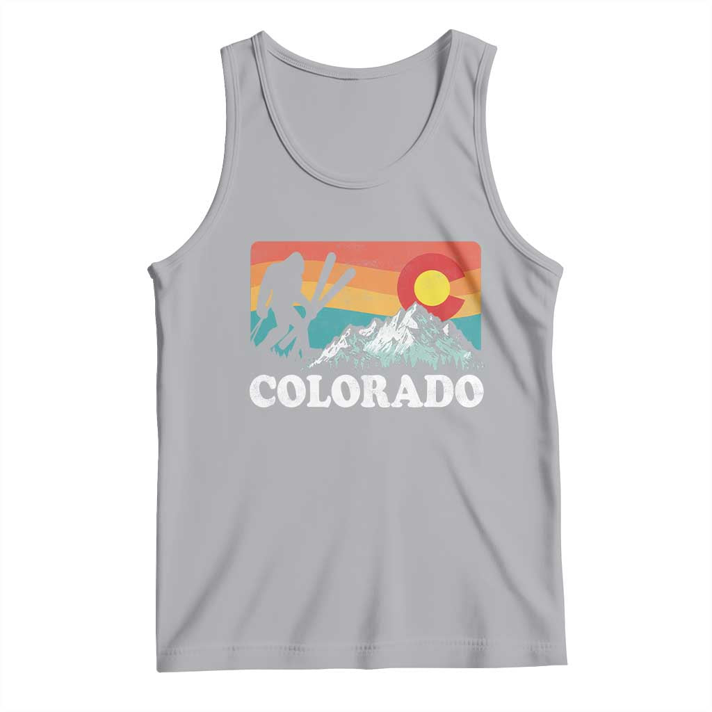 Funny Colorado Skiing Bigfoot Snow Mountain Winter Sport Tank Top TS11 Athletic Heather Print Your Wear