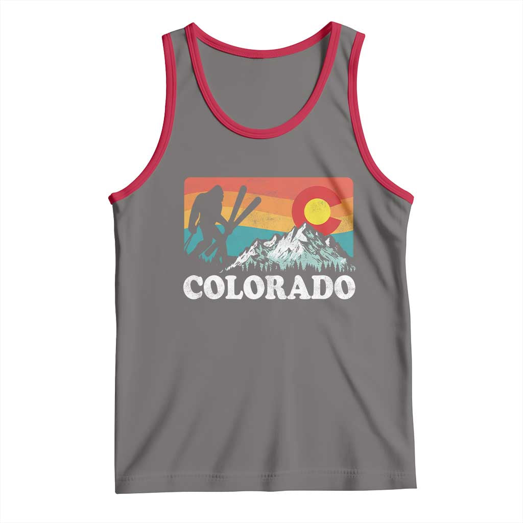Funny Colorado Skiing Bigfoot Snow Mountain Winter Sport Tank Top TS11 Deep Heather Red Print Your Wear