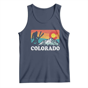 Funny Colorado Skiing Bigfoot Snow Mountain Winter Sport Tank Top TS11 Navy Print Your Wear