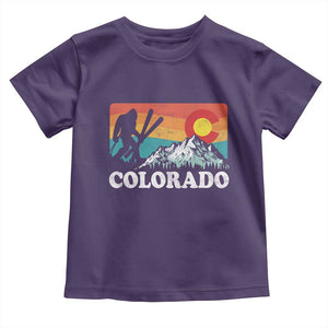 Funny Colorado Skiing Bigfoot Snow Mountain Winter Sport Toddler T Shirt TS11 Purple Print Your Wear