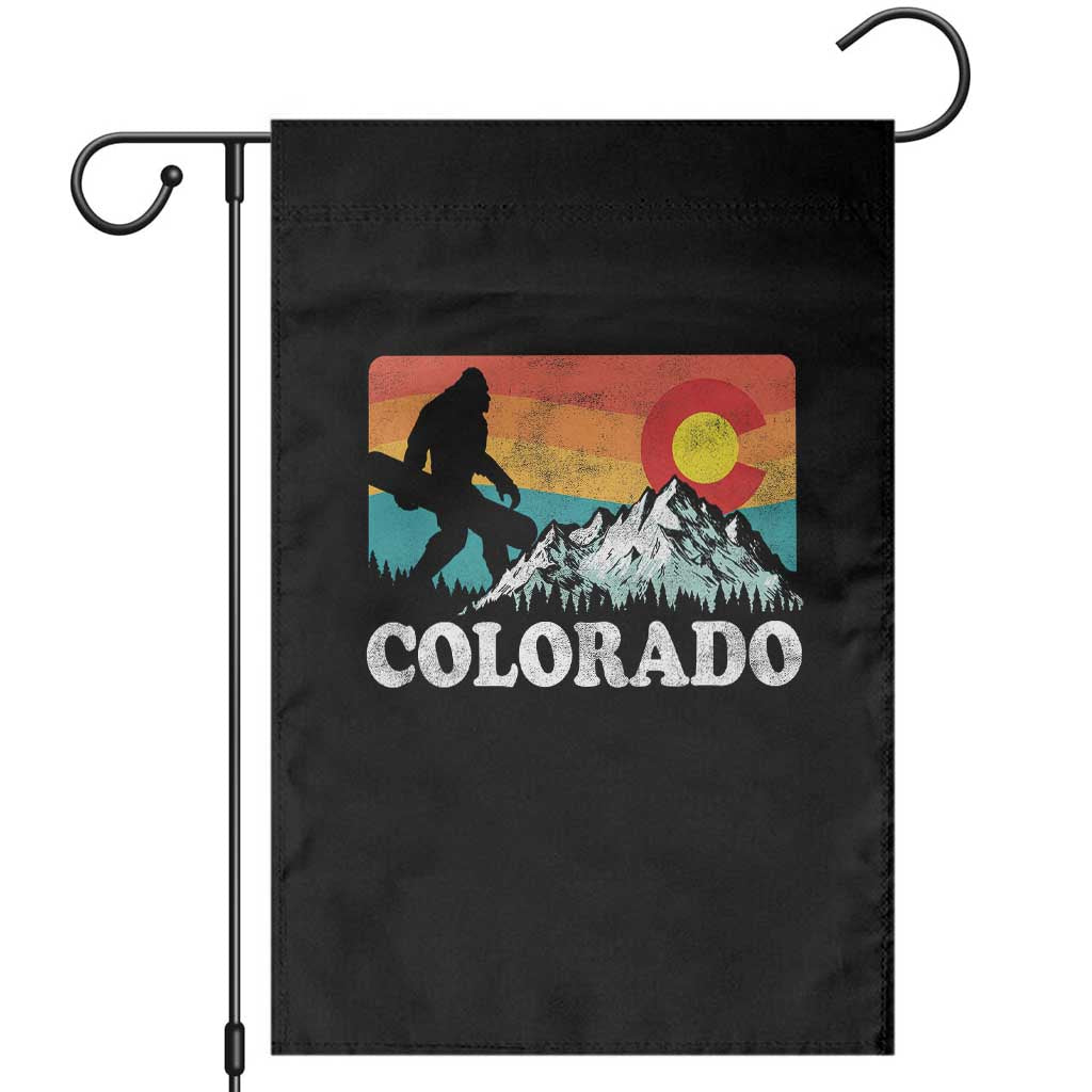 Funny Colorado Snowboarding Bigfoot Mountain Winter Sport Garden Flag TS11 Black Print Your Wear