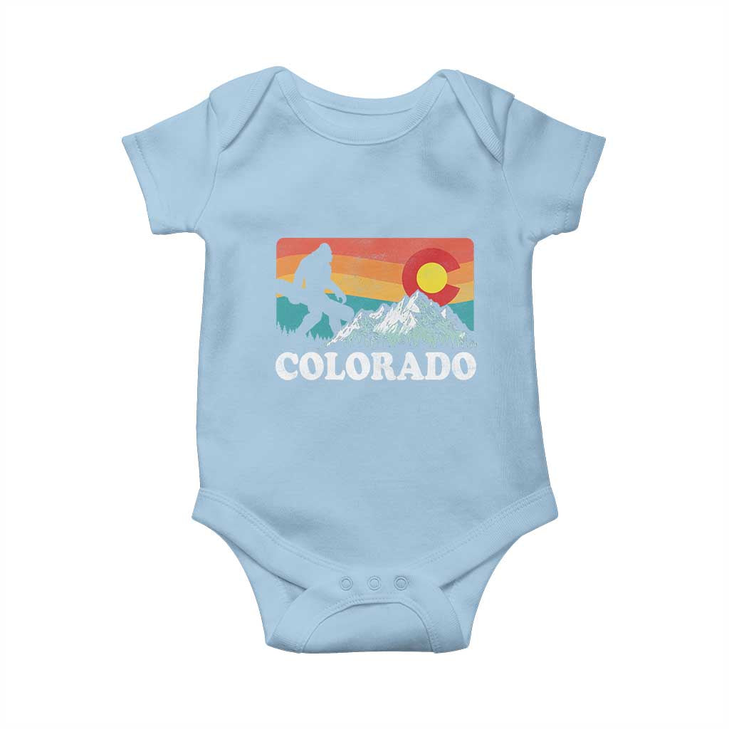 Funny Colorado Snowboarding Bigfoot Mountain Winter Sport Baby Onesie TS11 Light Blue Print Your Wear