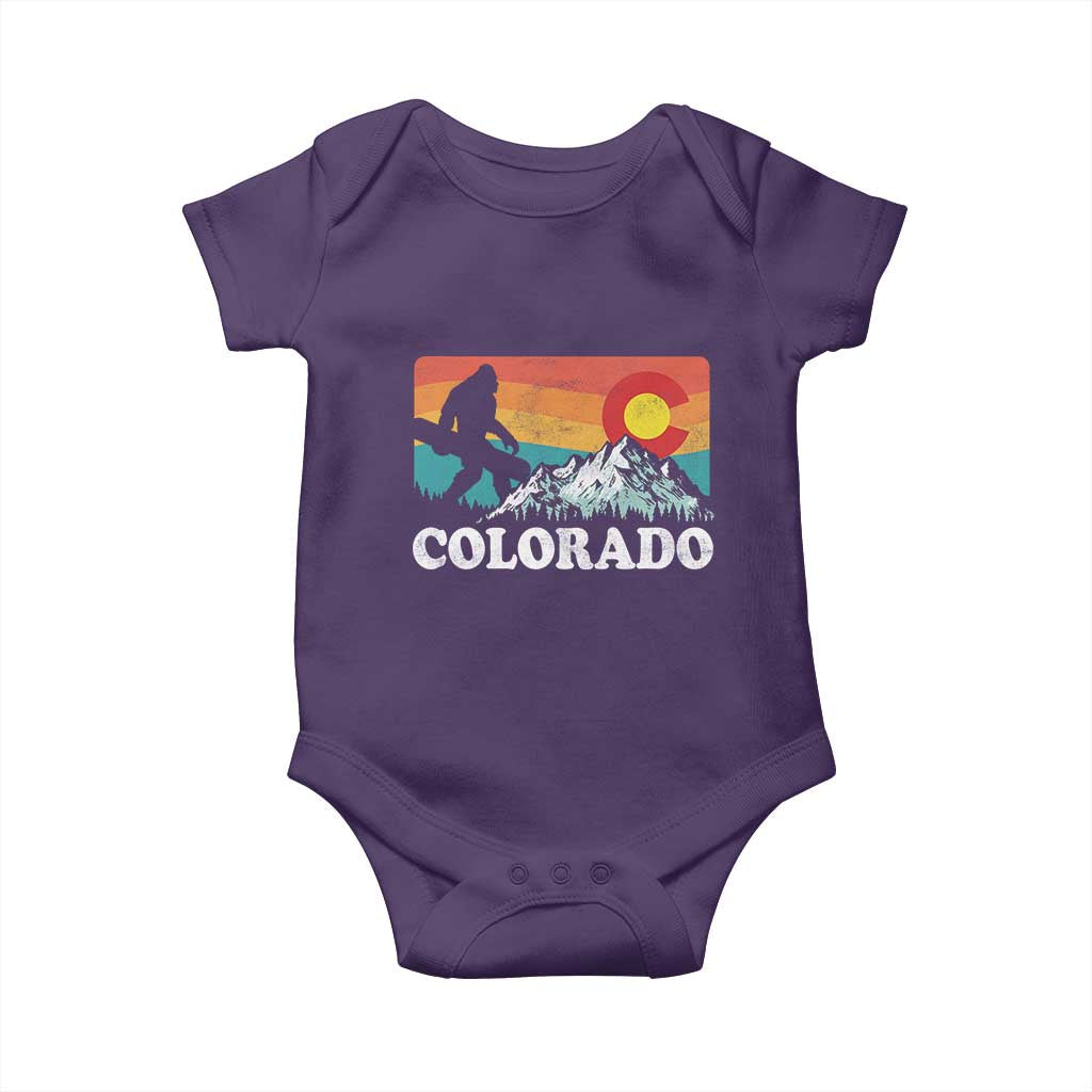 Funny Colorado Snowboarding Bigfoot Mountain Winter Sport Baby Onesie TS11 Purple Print Your Wear