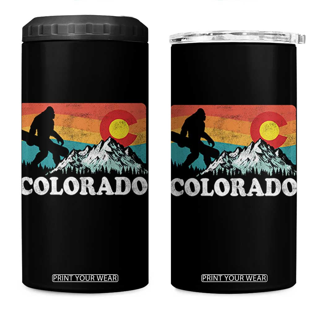 Funny Colorado Snowboarding Bigfoot Mountain Winter Sport 4 in 1 Can Cooler Tumbler TS11 One Size: 16 oz Black Print Your Wear