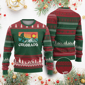Funny Colorado Snowboarding Bigfoot Mountain Winter Sport Ugly Christmas Sweater TS11 Red Green Print Your Wear