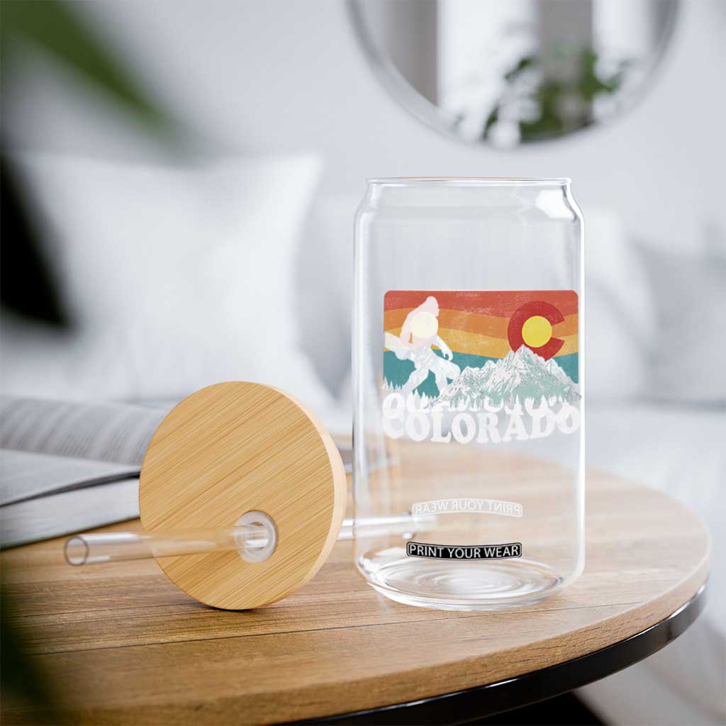 Funny Colorado Snowboarding Bigfoot Mountain Winter Sport Glass Can TS11 Print Your Wear