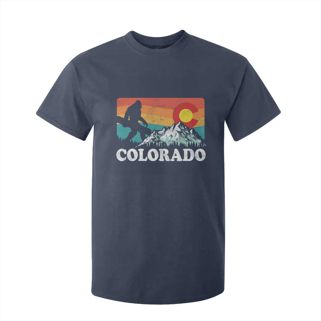 Funny Colorado Snowboarding Bigfoot Mountain Winter Sport T Shirt For Kid TS11 Navy Print Your Wear