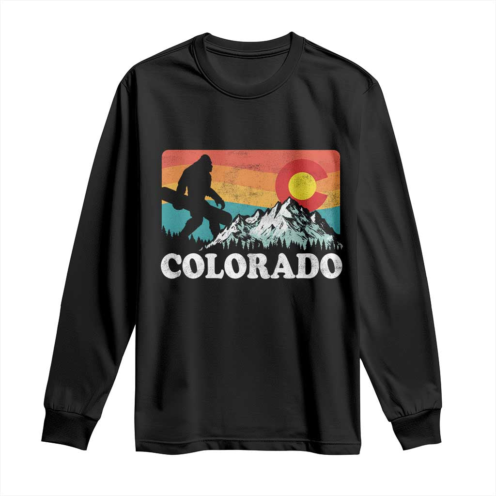 Funny Colorado Snowboarding Bigfoot Mountain Winter Sport Long Sleeve Shirt TS11 Black Print Your Wear