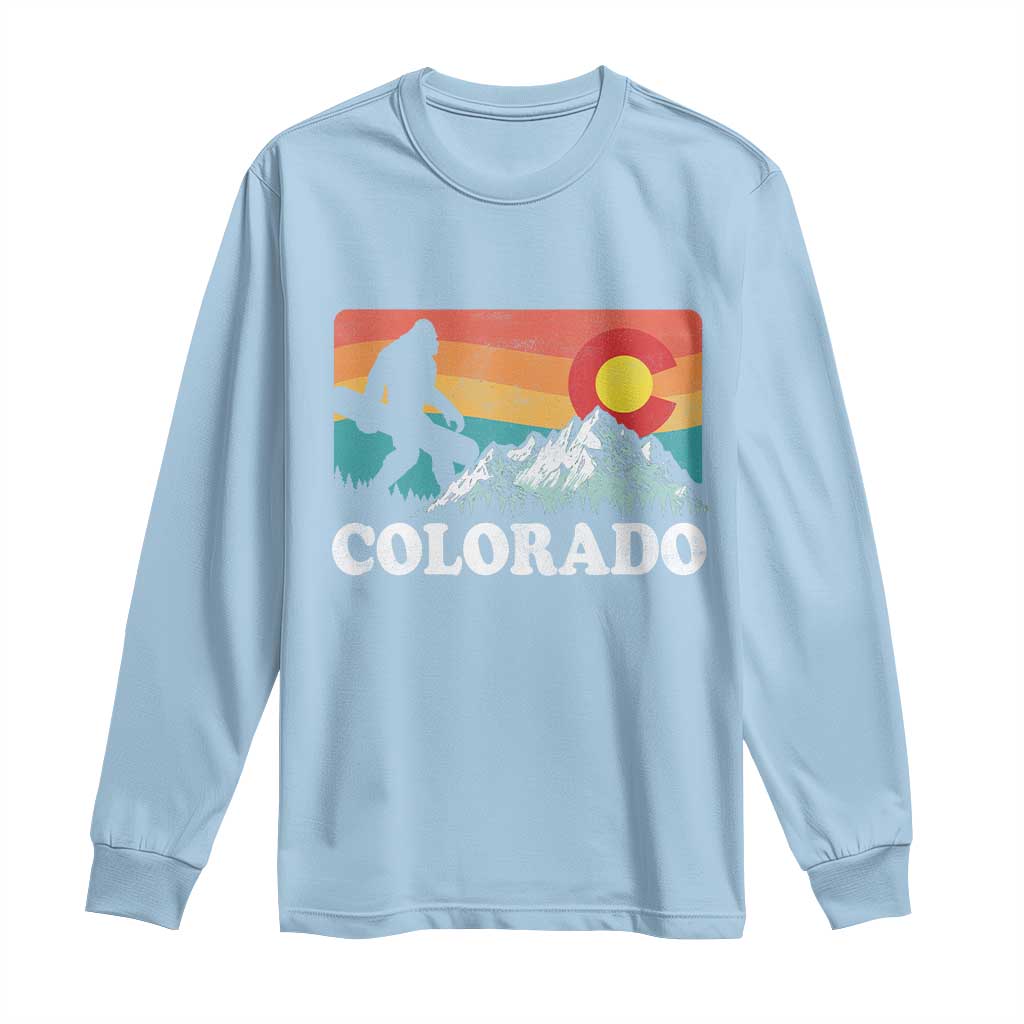 Funny Colorado Snowboarding Bigfoot Mountain Winter Sport Long Sleeve Shirt TS11 Light Blue Print Your Wear
