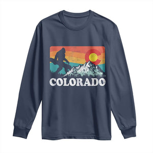 Funny Colorado Snowboarding Bigfoot Mountain Winter Sport Long Sleeve Shirt TS11 Navy Print Your Wear