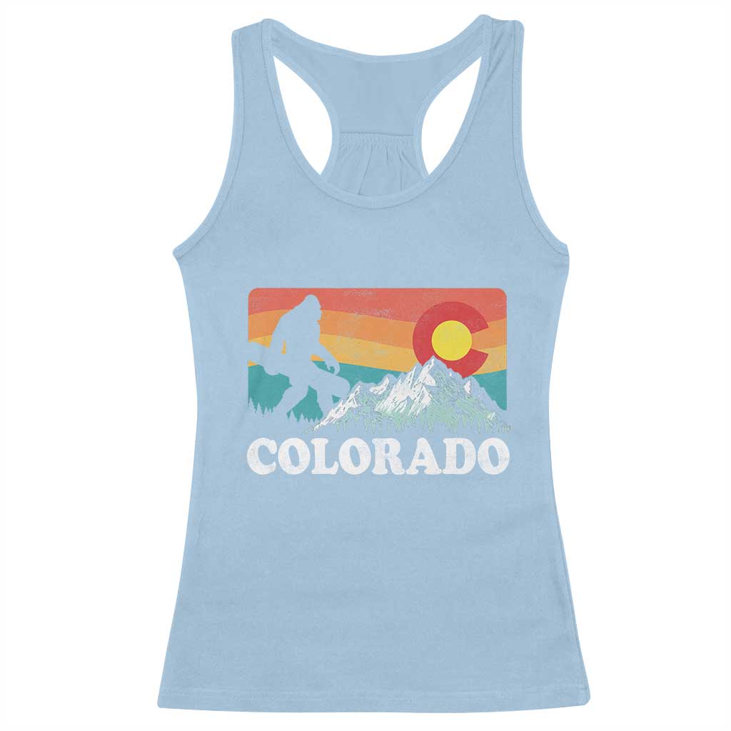 Funny Colorado Snowboarding Bigfoot Mountain Winter Sport Racerback Tank Top TS11 Light Blue Print Your Wear