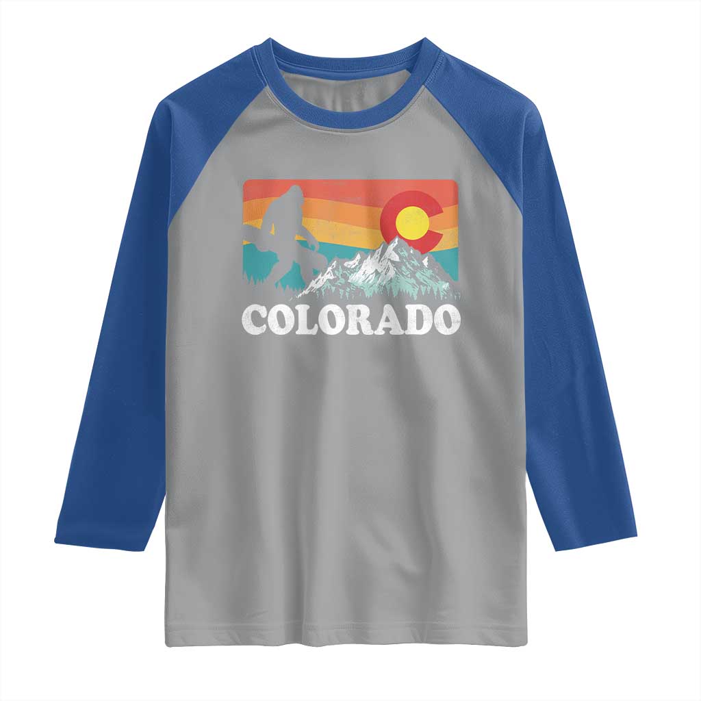 Funny Colorado Snowboarding Bigfoot Mountain Winter Sport Raglan Shirt TS11 Sport Gray Royal Print Your Wear