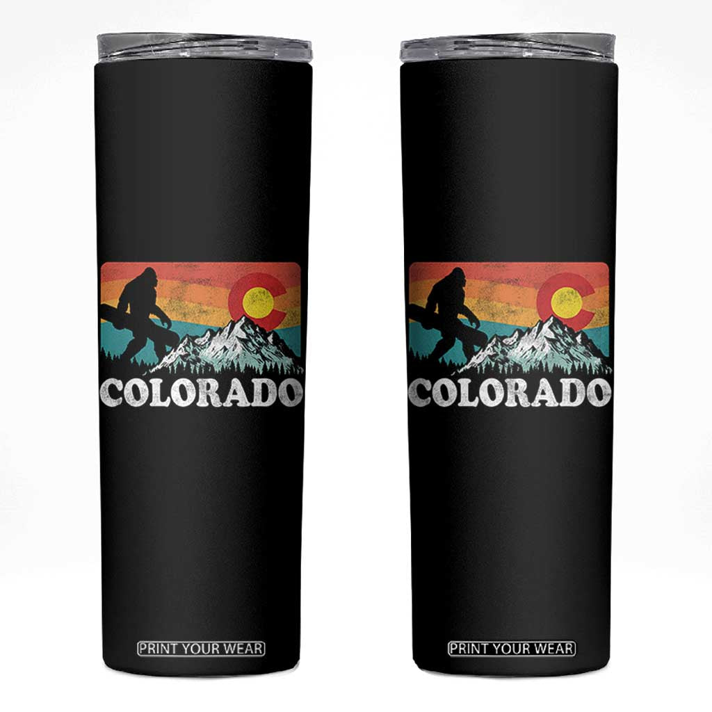 Funny Colorado Snowboarding Bigfoot Mountain Winter Sport Skinny Tumbler TS11 Black Print Your Wear