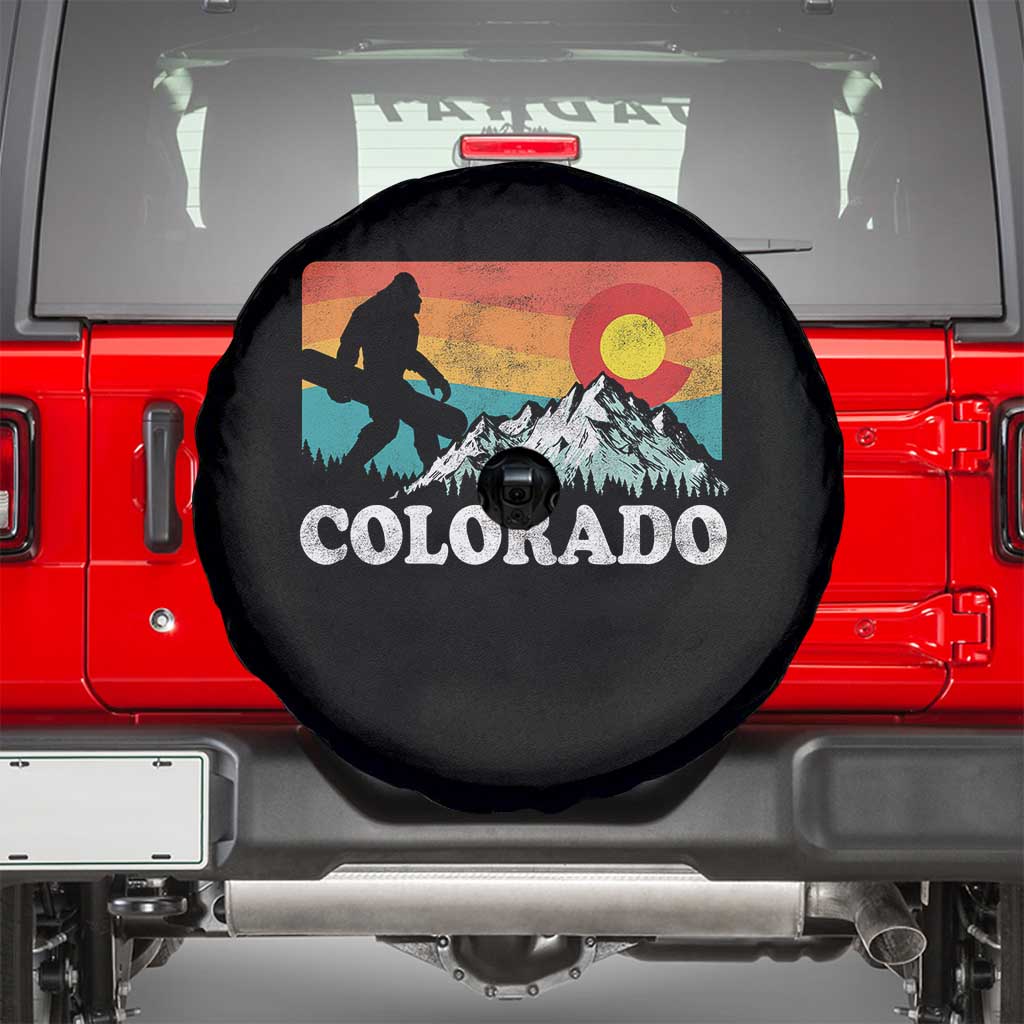 Funny Colorado Snowboarding Bigfoot Mountain Winter Sport Spare Tire Cover TS11 Black Print Your Wear