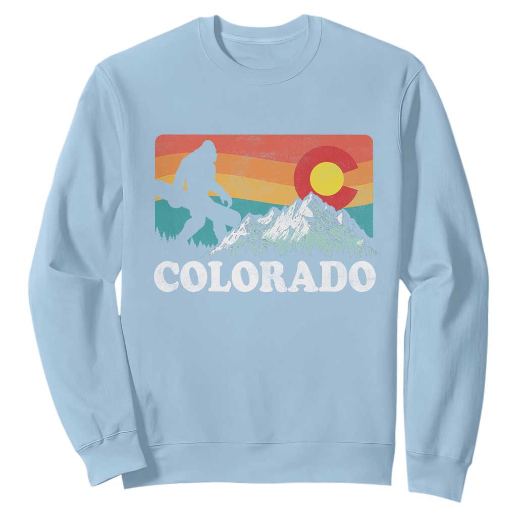 Funny Colorado Snowboarding Bigfoot Mountain Winter Sport Sweatshirt TS11 Light Blue Print Your Wear