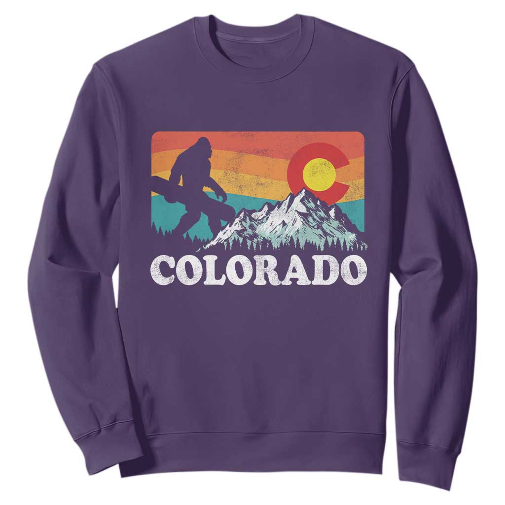 Funny Colorado Snowboarding Bigfoot Mountain Winter Sport Sweatshirt TS11 Purple Print Your Wear