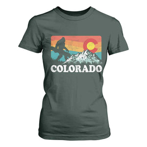 Funny Colorado Snowboarding Bigfoot Mountain Winter Sport T Shirt For Women TS11 Dark Forest Green Print Your Wear
