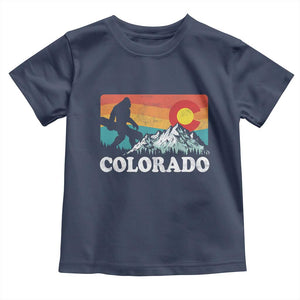 Funny Colorado Snowboarding Bigfoot Mountain Winter Sport Toddler T Shirt TS11 Navy Print Your Wear