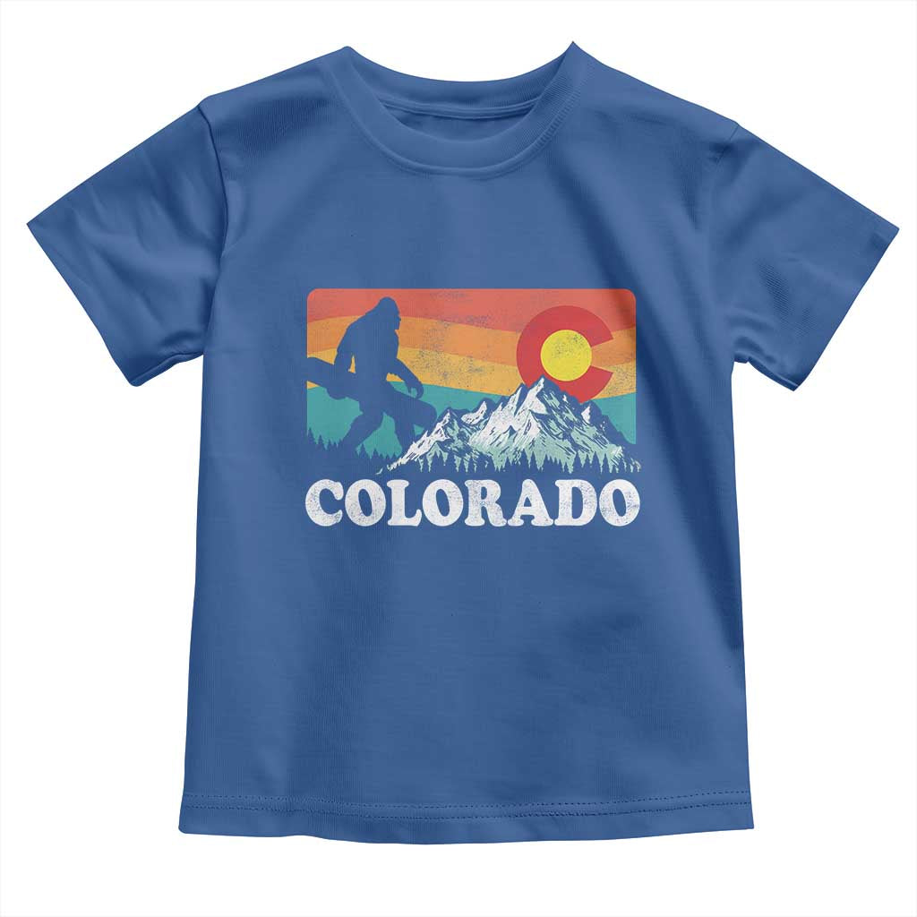 Funny Colorado Snowboarding Bigfoot Mountain Winter Sport Toddler T Shirt TS11 Royal Blue Print Your Wear