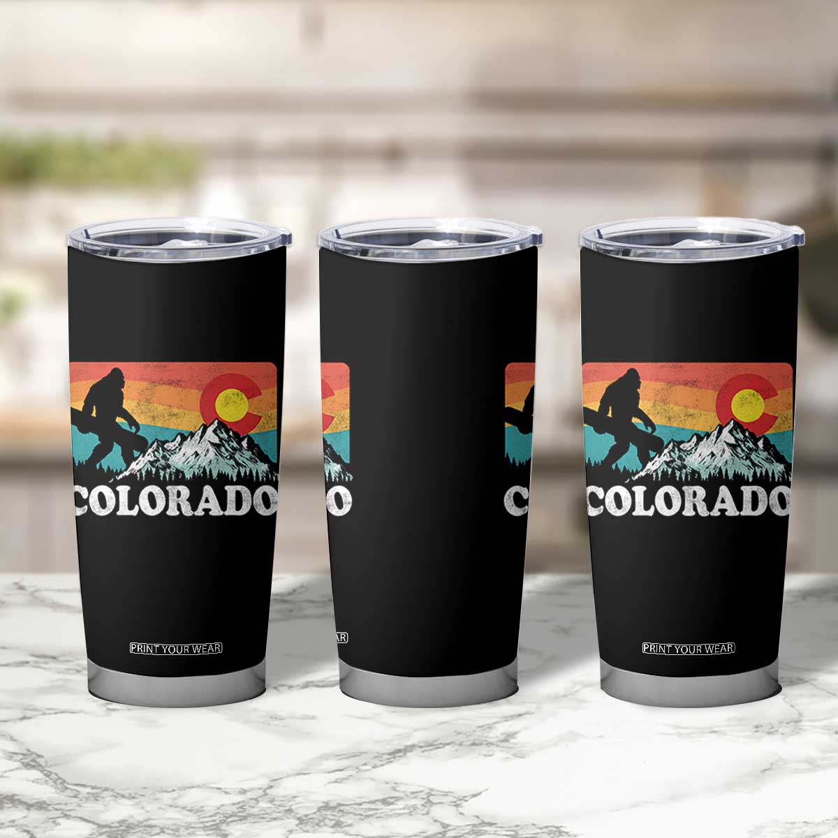 Funny Colorado Snowboarding Bigfoot Mountain Winter Sport Tumbler Cup TS11 Print Your Wear