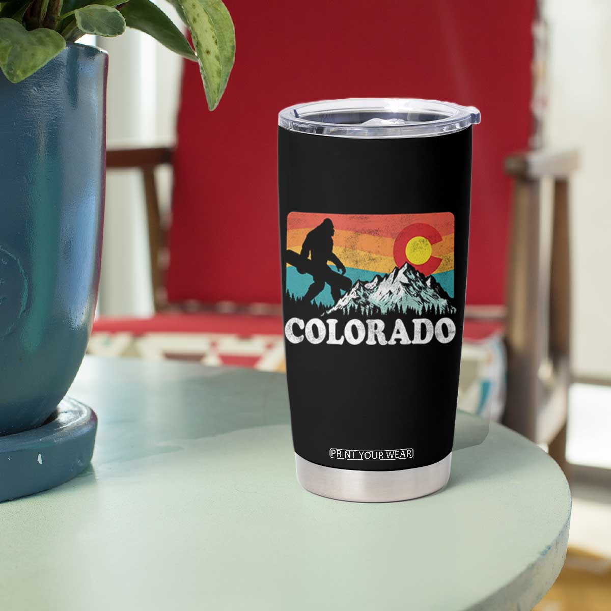 Funny Colorado Snowboarding Bigfoot Mountain Winter Sport Tumbler Cup TS11 Print Your Wear