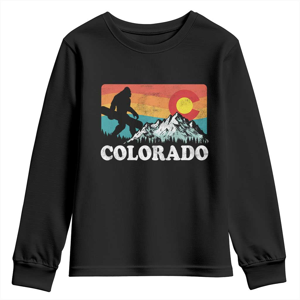 Funny Colorado Snowboarding Bigfoot Mountain Winter Sport Youth Sweatshirt TS11 Black Print Your Wear