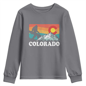 Funny Colorado Snowboarding Bigfoot Mountain Winter Sport Youth Sweatshirt TS11 Charcoal Print Your Wear