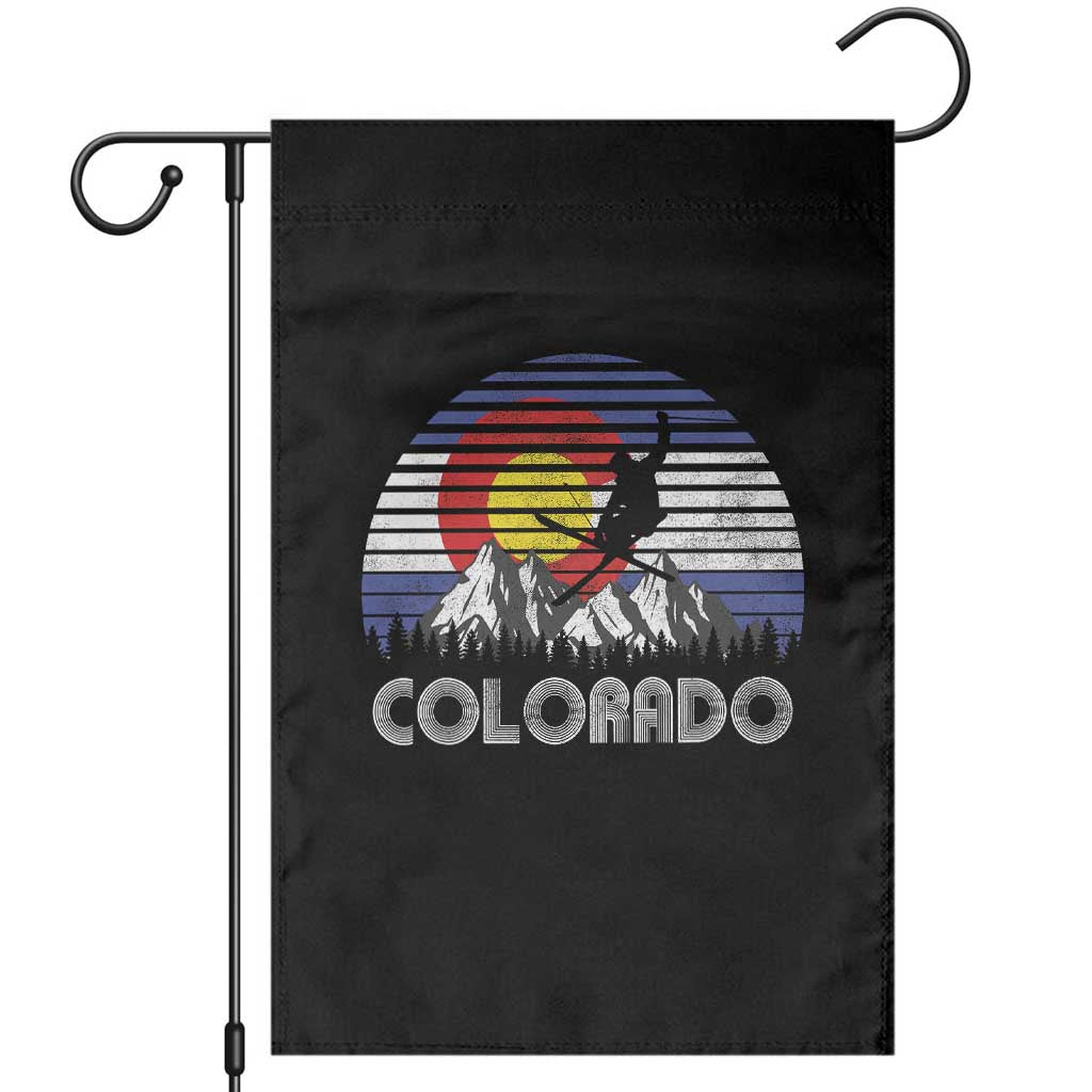 Ski Skiing Colorado Snow Mountain Winter Sport Garden Flag TS11 Black Print Your Wear