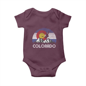 Ski Skiing Colorado Snow Mountain Winter Sport Baby Onesie TS11 Maroon Print Your Wear