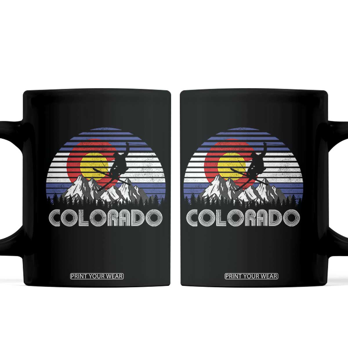 Ski Skiing Colorado Snow Mountain Winter Sport Coffee Mug TS11 Black Print Your Wear