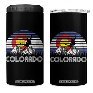 Ski Skiing Colorado Snow Mountain Winter Sport 4 in 1 Can Cooler Tumbler TS11 One Size: 16 oz Black Print Your Wear