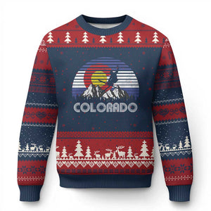 Ski Skiing Colorado Snow Mountain Winter Sport Ugly Christmas Sweater TS11 Navy Red Print Your Wear