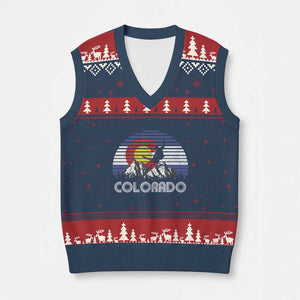 Ski Skiing Colorado Snow Mountain Winter Sport V-Neck Knit Sweater Vest TS11 Navy Red Print Your Wear