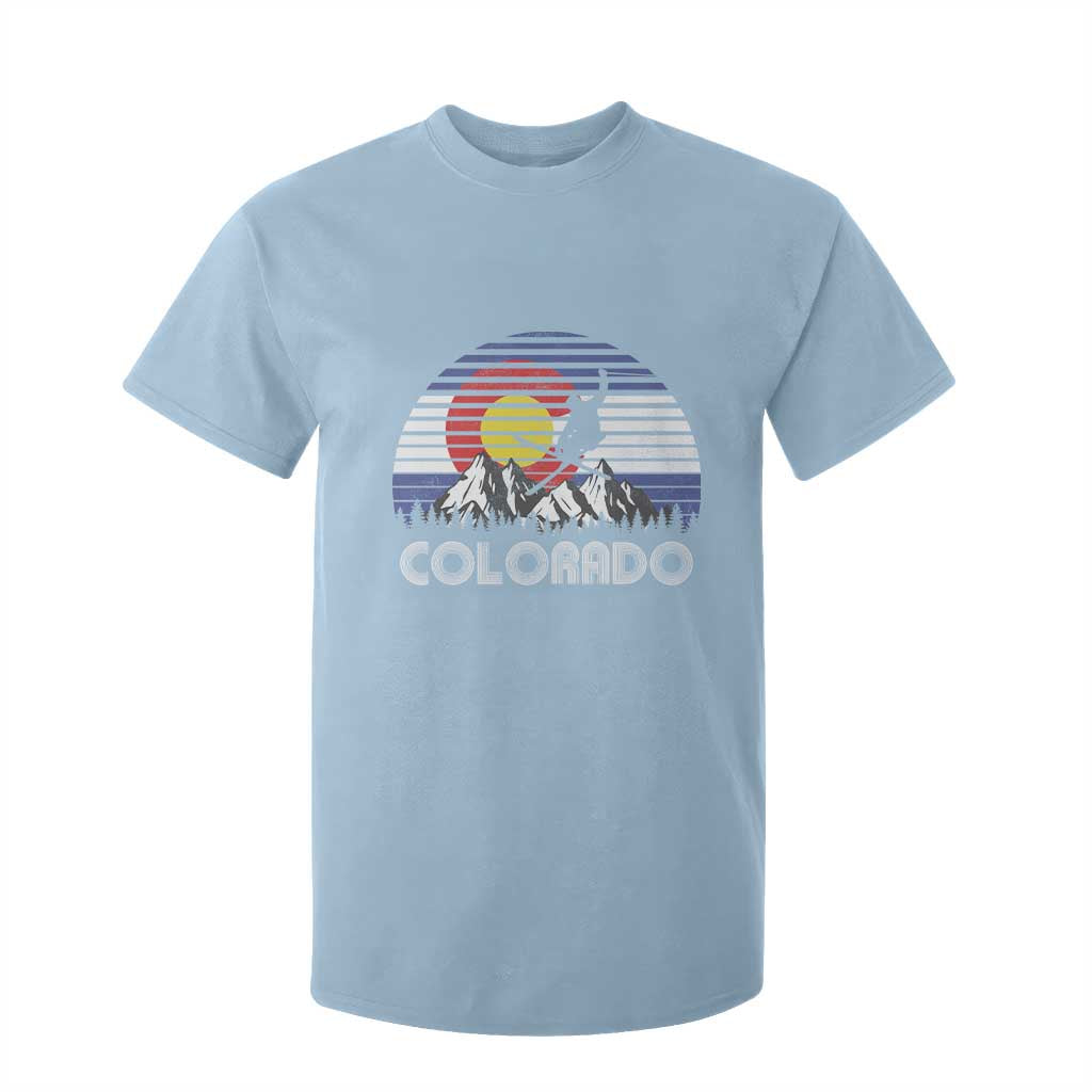 Ski Skiing Colorado Snow Mountain Winter Sport T Shirt For Kid TS11 Light Blue Print Your Wear