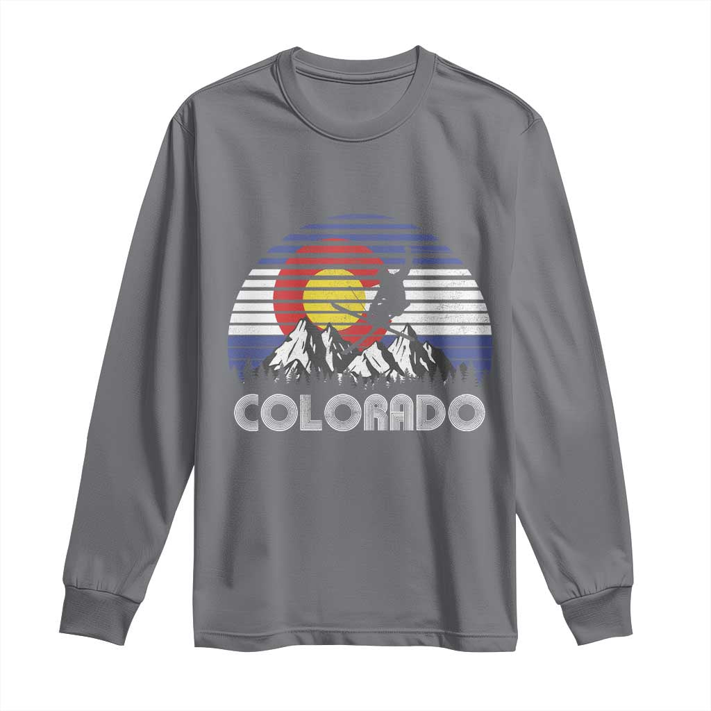 Ski Skiing Colorado Snow Mountain Winter Sport Long Sleeve Shirt TS11 Charcoal Print Your Wear