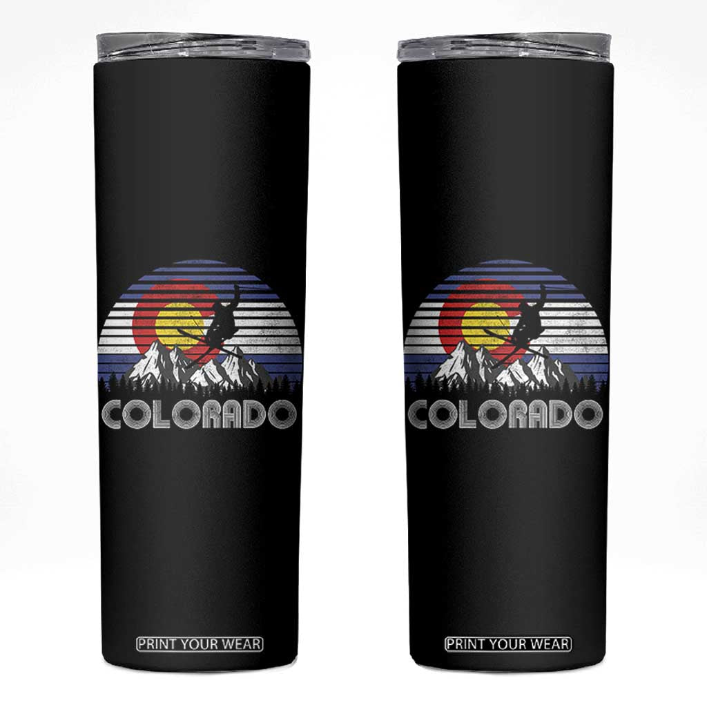 Ski Skiing Colorado Snow Mountain Winter Sport Skinny Tumbler TS11 Black Print Your Wear