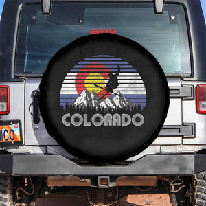 Ski Skiing Colorado Snow Mountain Winter Sport Spare Tire Cover TS11 No hole Black Print Your Wear