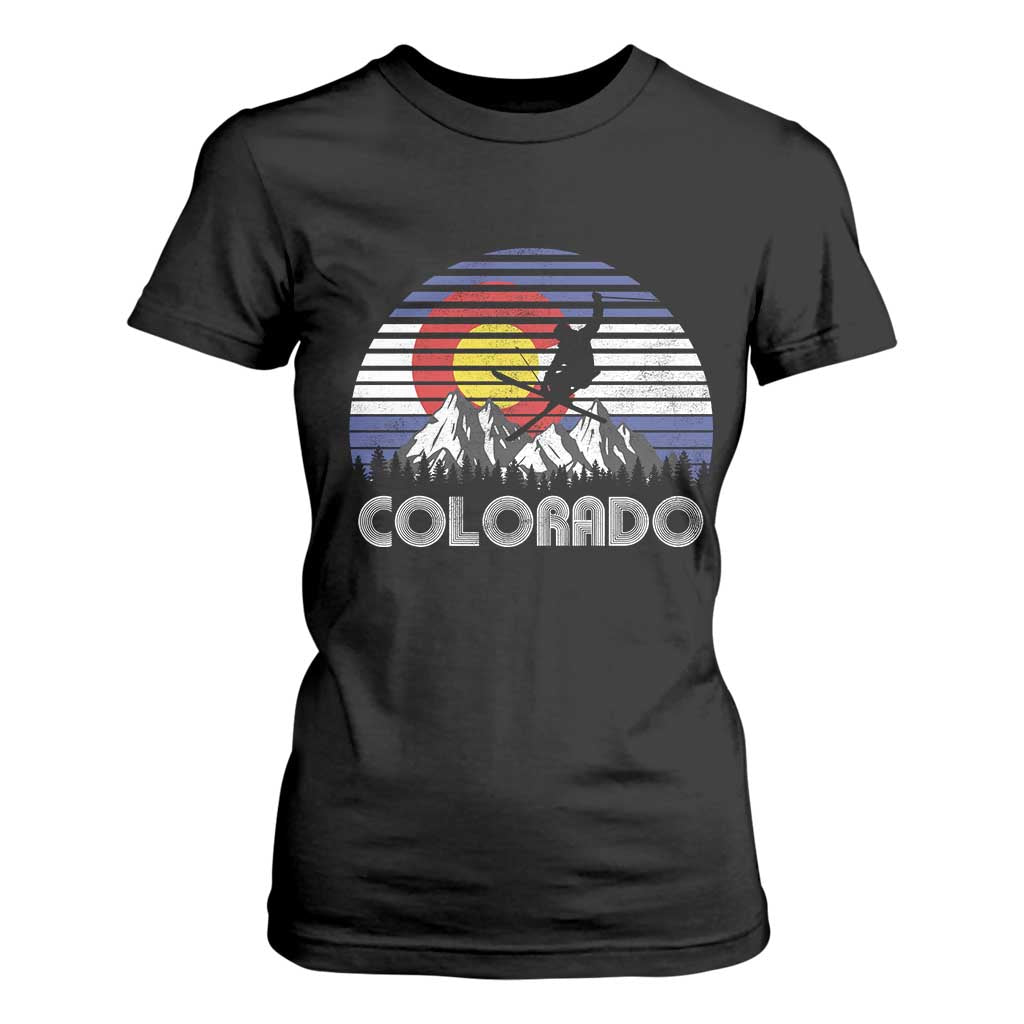 Ski Skiing Colorado Snow Mountain Winter Sport T Shirt For Women TS11 Black Print Your Wear