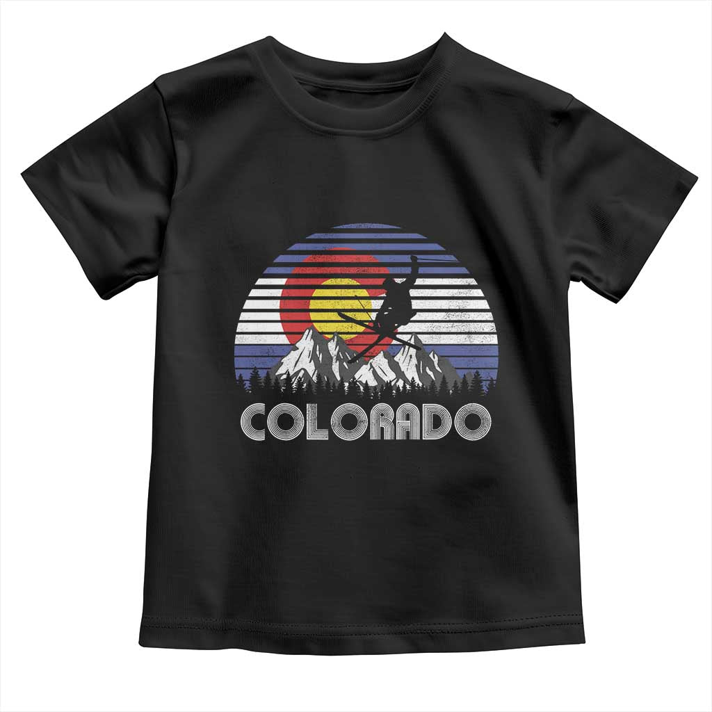 Ski Skiing Colorado Snow Mountain Winter Sport Toddler T Shirt TS11 Black Print Your Wear