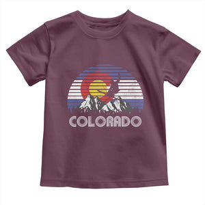 Ski Skiing Colorado Snow Mountain Winter Sport Toddler T Shirt TS11 Maroon Print Your Wear
