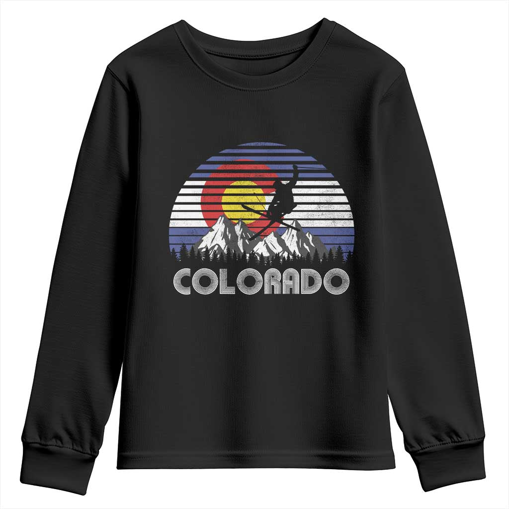 Ski Skiing Colorado Snow Mountain Winter Sport Youth Sweatshirt TS11 Black Print Your Wear