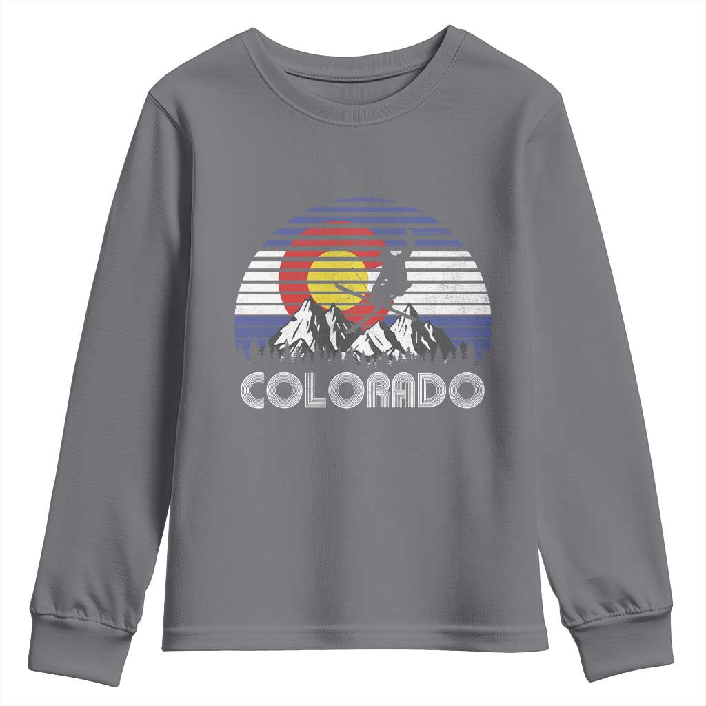 Ski Skiing Colorado Snow Mountain Winter Sport Youth Sweatshirt TS11 Charcoal Print Your Wear