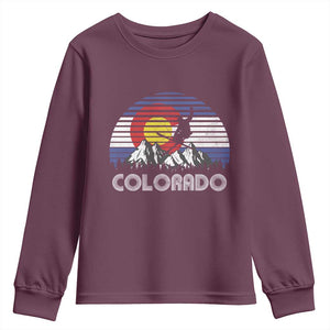 Ski Skiing Colorado Snow Mountain Winter Sport Youth Sweatshirt TS11 Maroon Print Your Wear