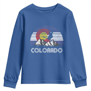 Ski Skiing Colorado Snow Mountain Winter Sport Youth Sweatshirt TS11 Royal Blue Print Your Wear