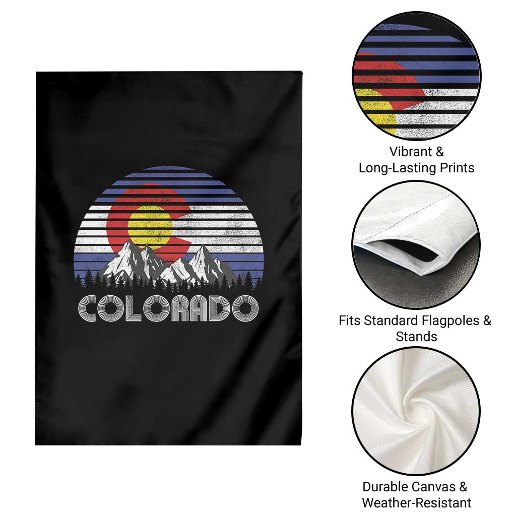 Colorado Flag Mountain 70s Retro Patriotic Colorado State Day Garden Flag TS11 Print Your Wear